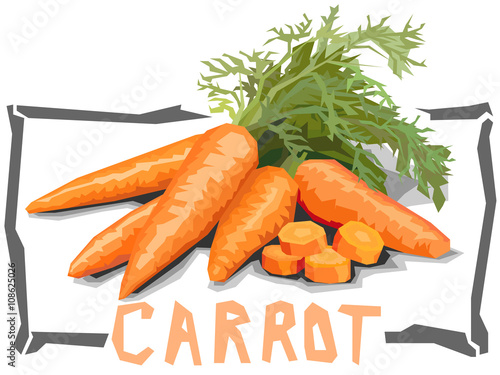 Vector simple illustration of carrots.