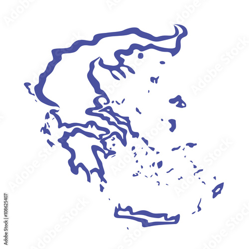 Carte Grèce, contours