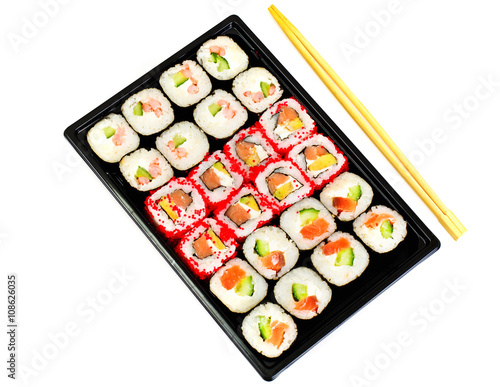 Sushi Florida and California Isolated on White Background