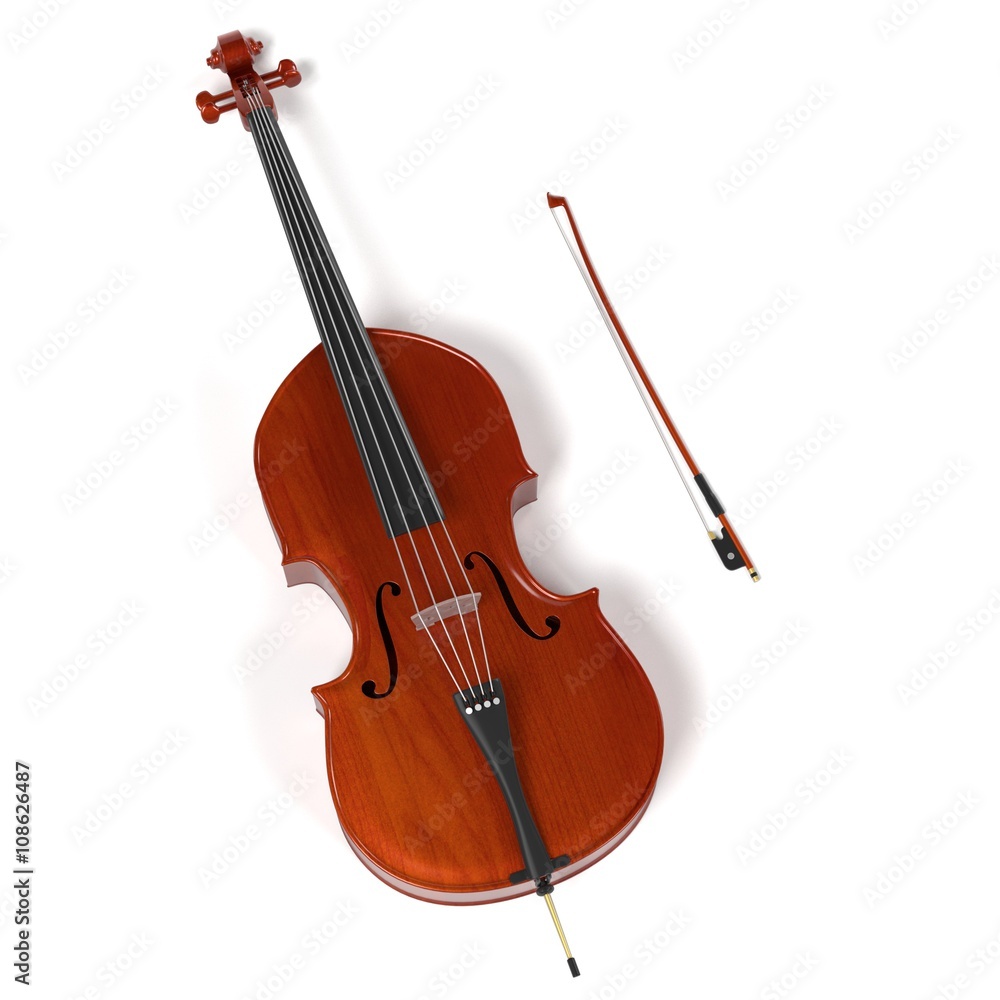 Fototapeta premium 3d rendering of bass - musical instrument