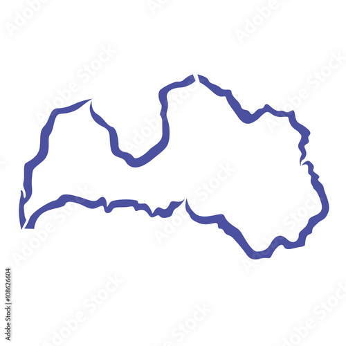 Carte Lettonie, contours