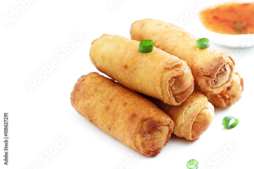 Spring Rolls isolated on white