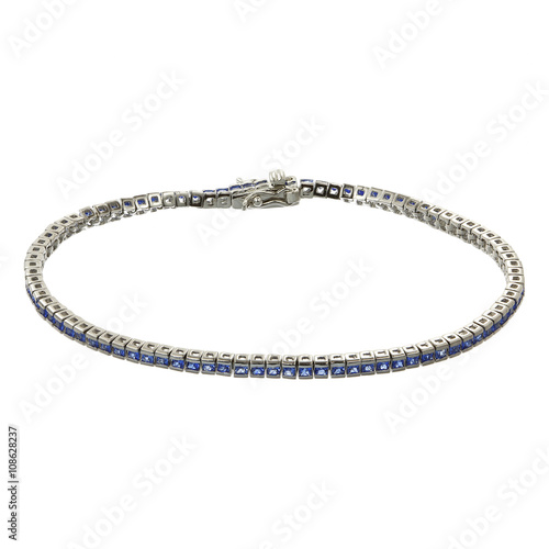 Silver bracelets on white