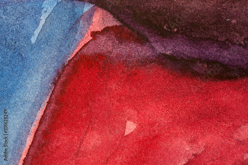 Beautiful red blue watercolor background
