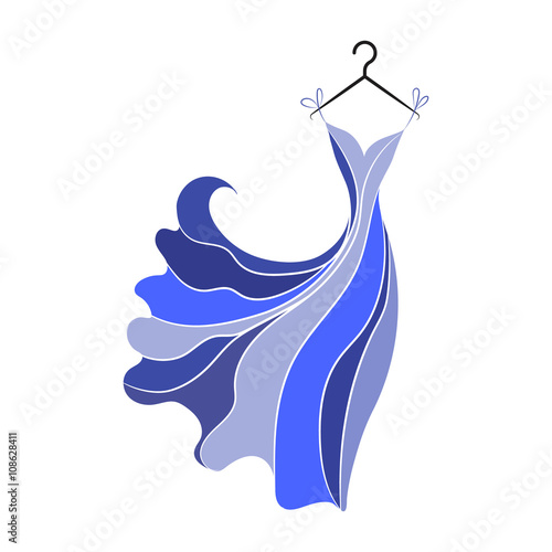 ball gown hand drawing on a hanger