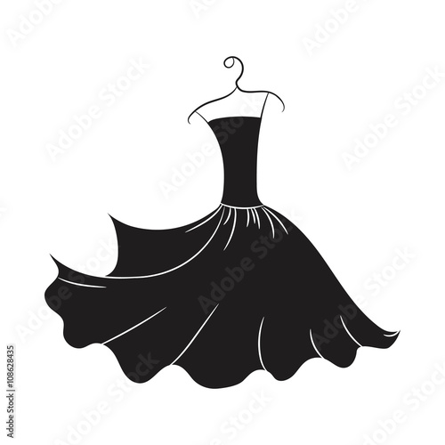 ball gown hand drawing on a hanger