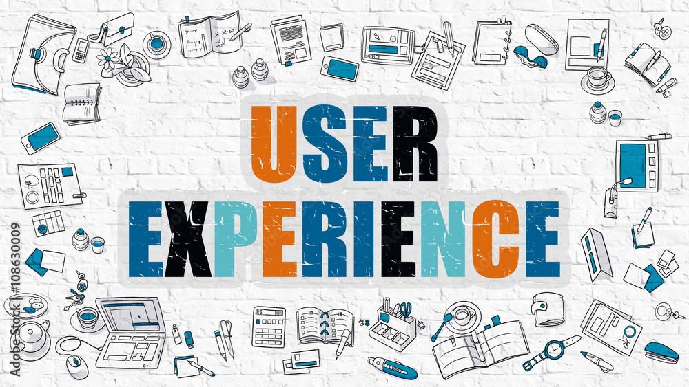 User Experience - Multicolor Concept with Doodle Icons Around on White Brick Wall Background. Modern Illustration with Elements of Doodle Design Style. User Experience - Multicolor Concept with Doodle Icons Around on White Brick Wall Background. Modern Illustration with Elements of Doodle Design Style.