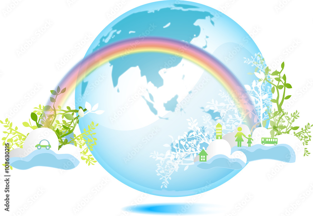 地球と虹 