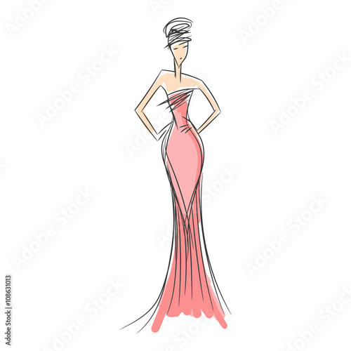 woman in the ball gown silhouette