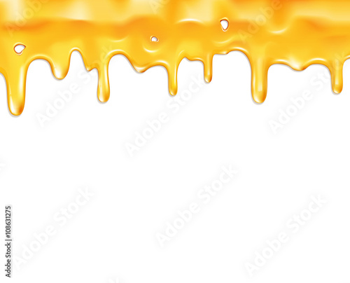 vector drips honey, isolated on white background