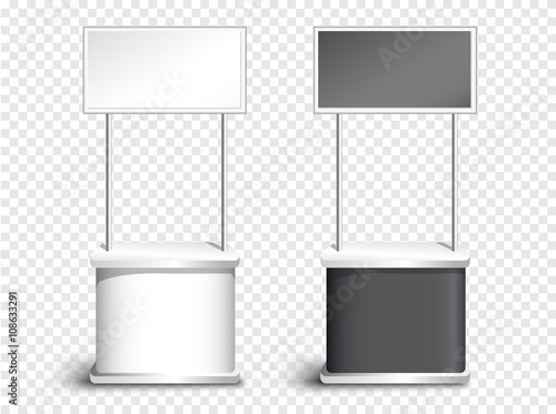 Blank promotion counter isolated black and white. Vector illustration