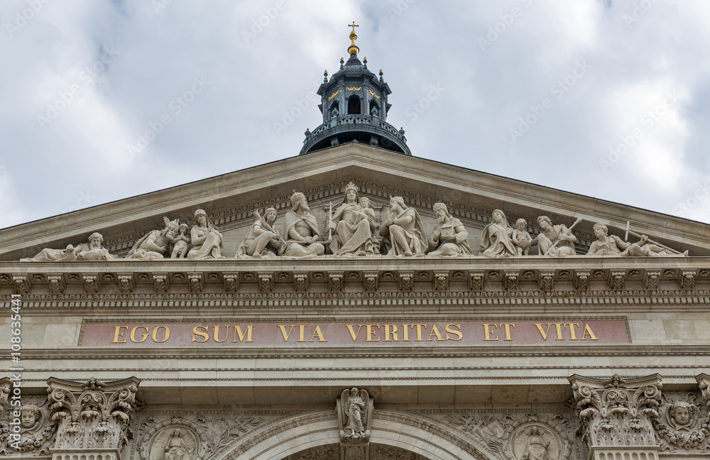 Budapest Basilica of Saint Stephen on a cloudy day, Hungary