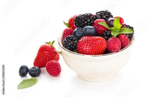 Fresh fruits in bowl.