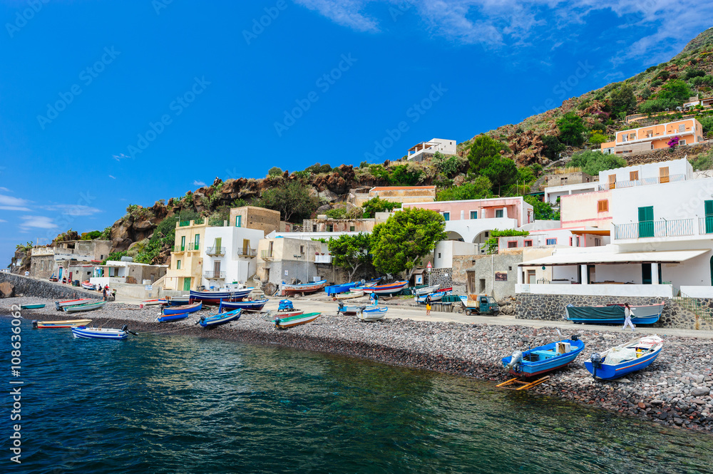 Fototapeta premium Amazing colors of Alicudi island, Italy.