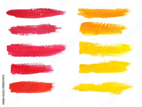 Colorful watercolor brush strokes.