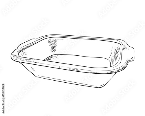 Vector sketch of containers food storage