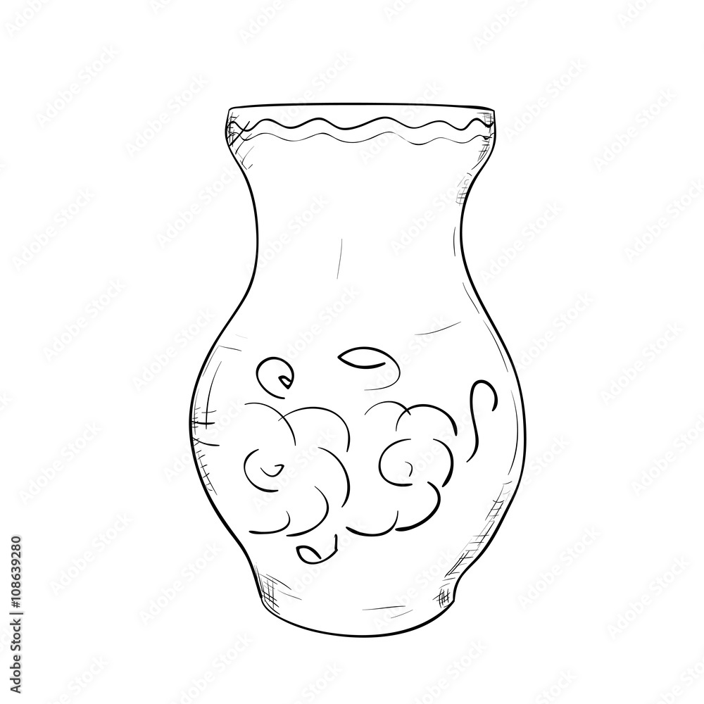 Vector sketch of jug Vector sketch of jug
