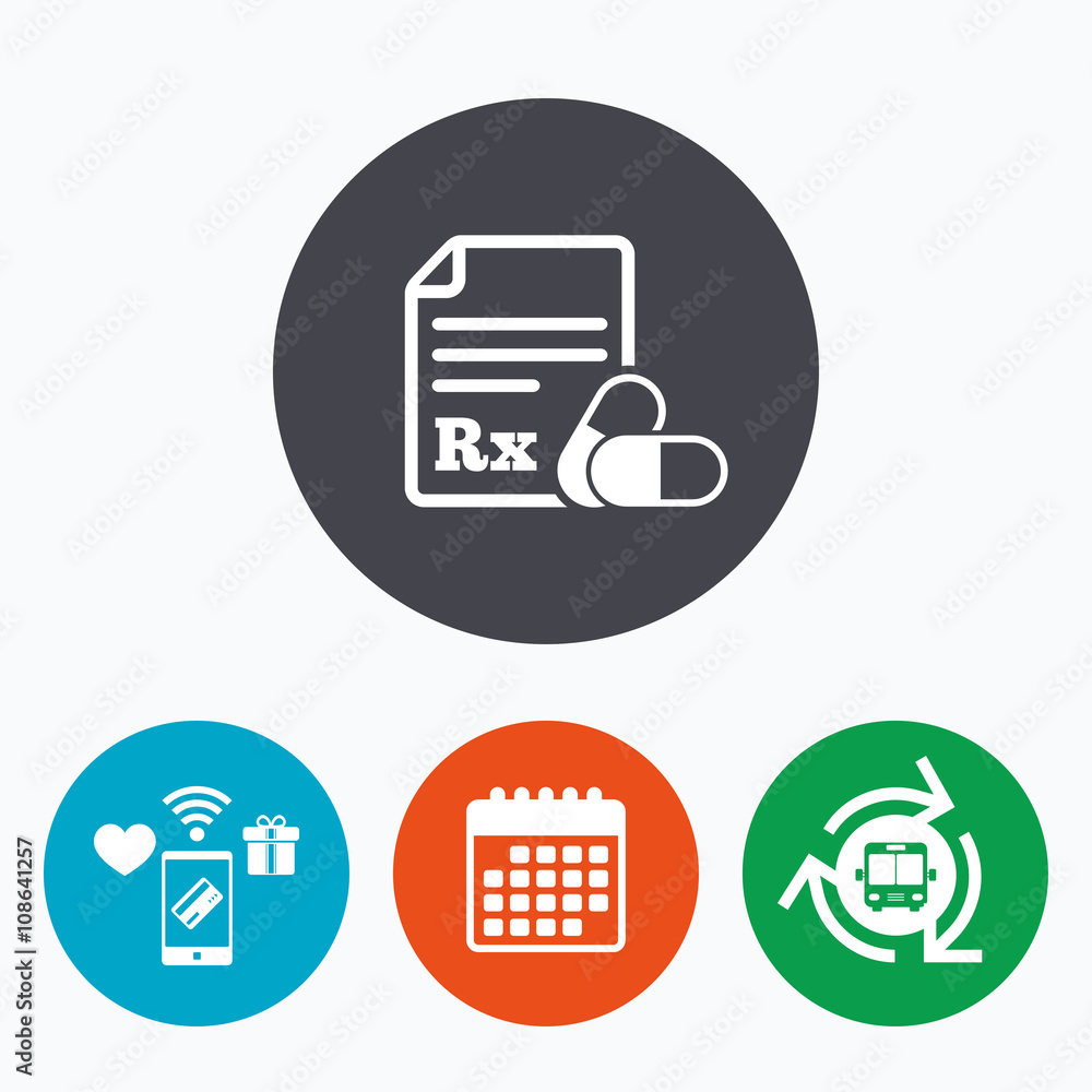 Medical prescription Rx sign icon. Pharmacy. Medical prescription Rx sign icon. Pharmacy.