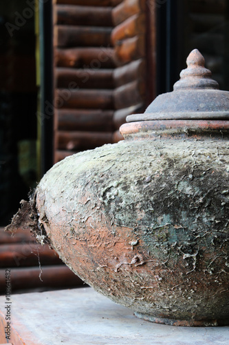 Old Northern Thai jar of drinking water.