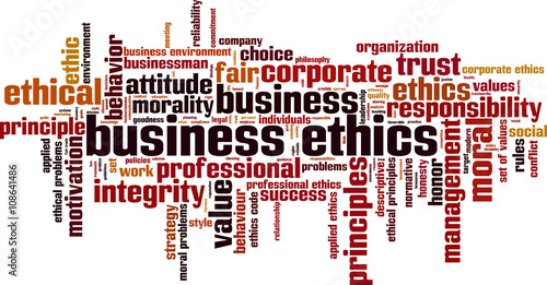 Business ethics word cloud concept. Vector illustration