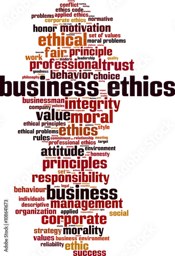 Business ethics word cloud concept. Vector illustration