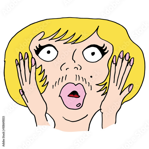Woman growing facial hair