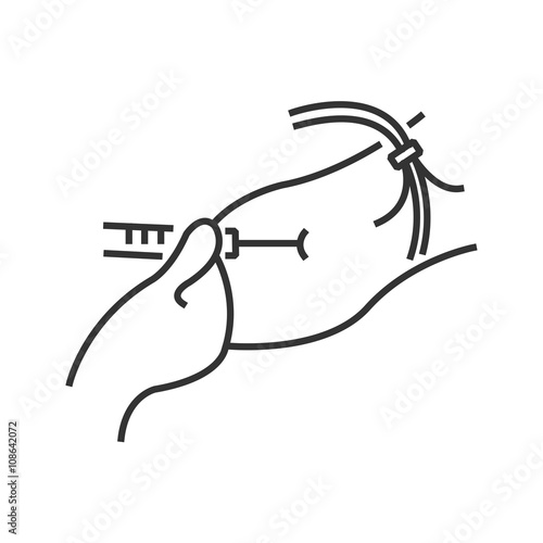 line icon Medical Patient icon, blood tests