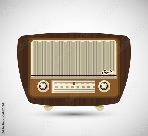 colorful retro radio design, vector illustration