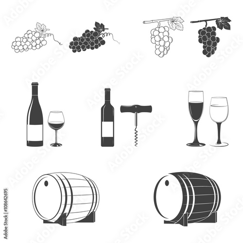 Vector wine icons. 