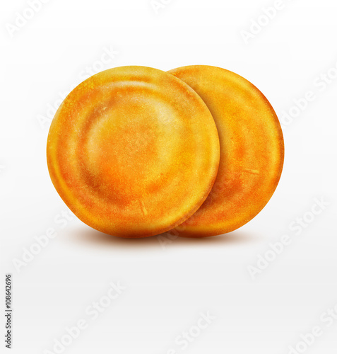 two vector pancake isolated on white background
