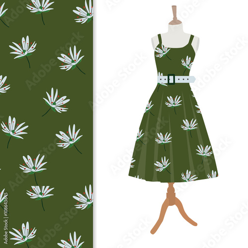 Dress with flower pattern