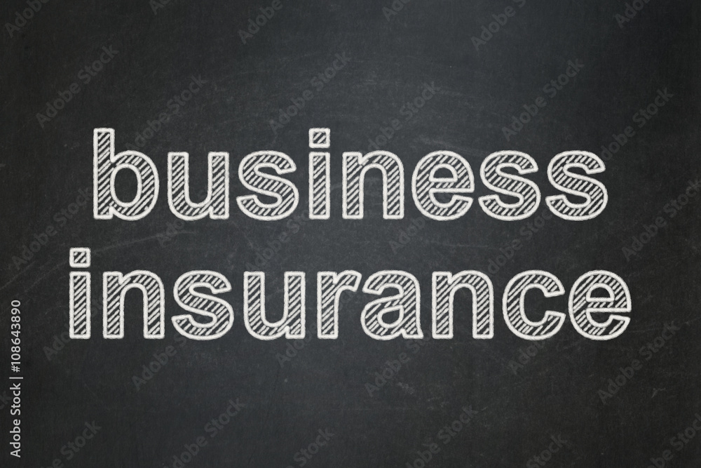 Fototapeta premium Insurance concept: Business Insurance on chalkboard background