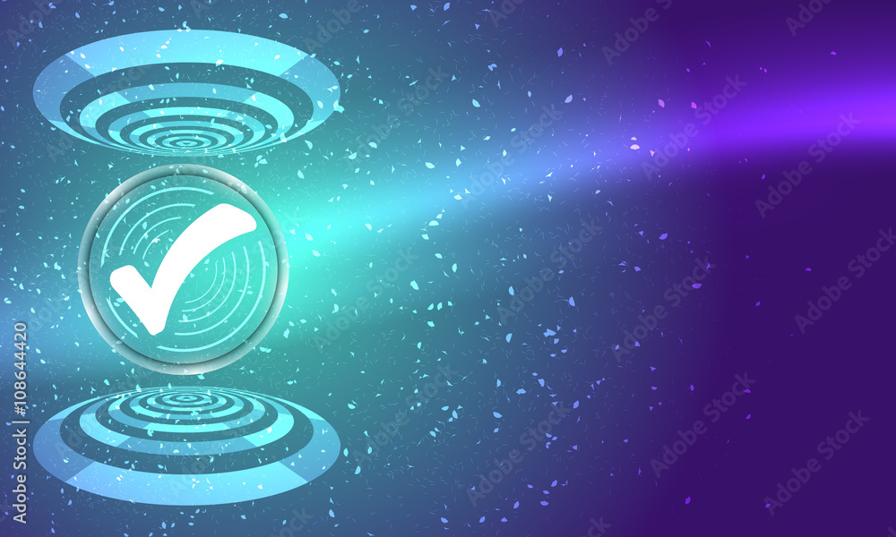 Vector abstract background with circular objects and check box Vector abstract background with circular objects and check box