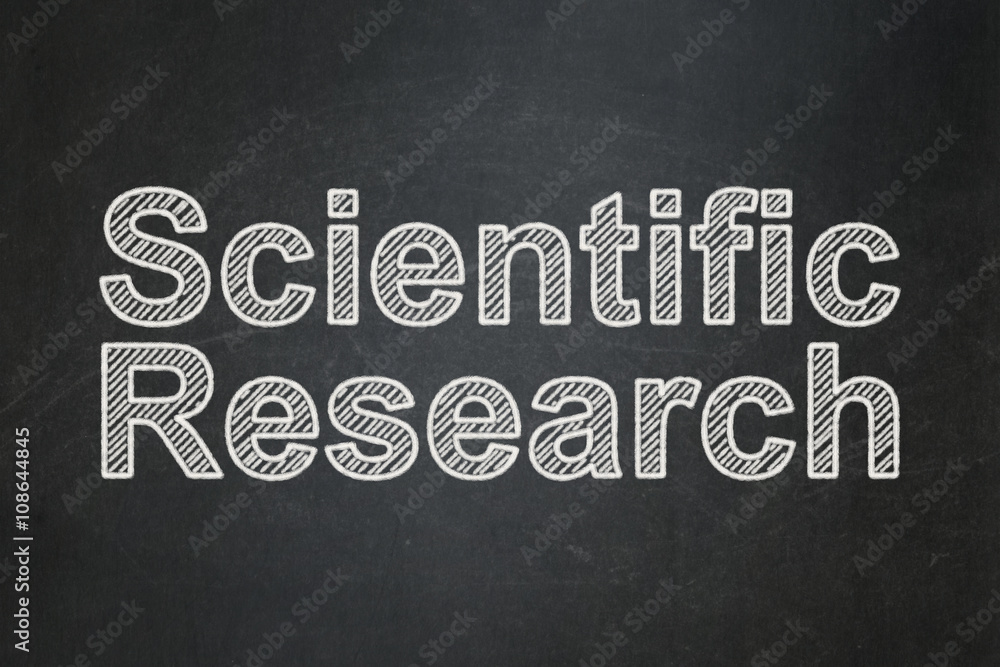 Obraz premium Science concept: Scientific Research on chalkboard background