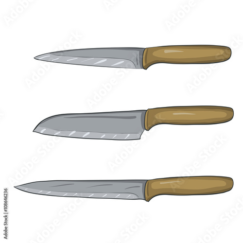 Vector painted of kitchen knives