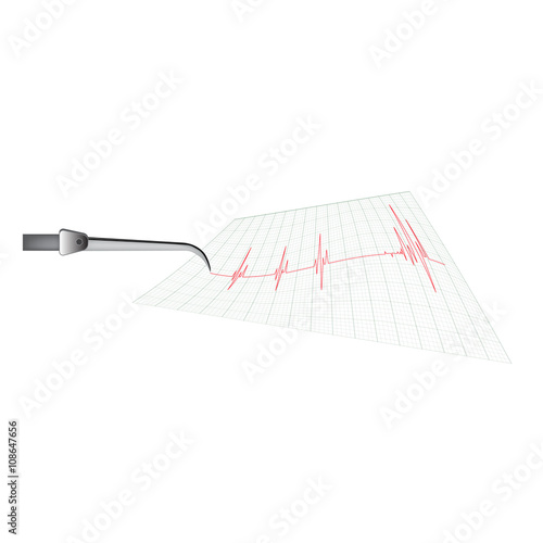 Plotting Heart beats cardiogram, vector illustration.