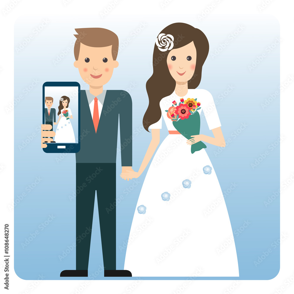 Illustration of the wedding Illustration of the wedding