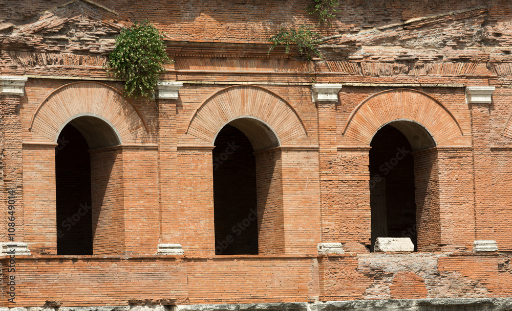 Naklejka premium The ruins of Trajan's Market (Mercati di Traiano) in Rome. Italy