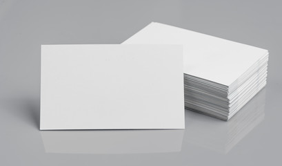 blank business cards on grey background,texte & logo