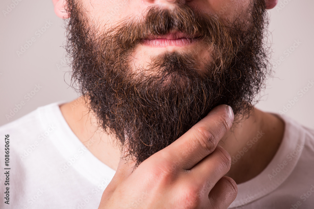 Fototapeta premium portrait of beard against white background