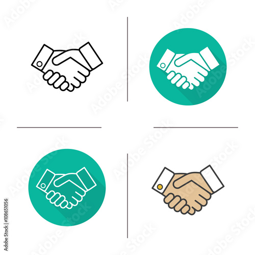 Handshake flat design icon
