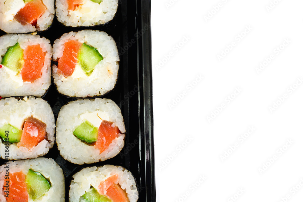 Sushi Florida and California Isolated on White Background