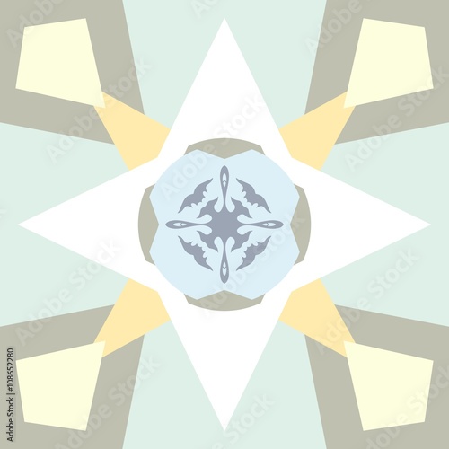 Pastel colored background with abstract ornament
