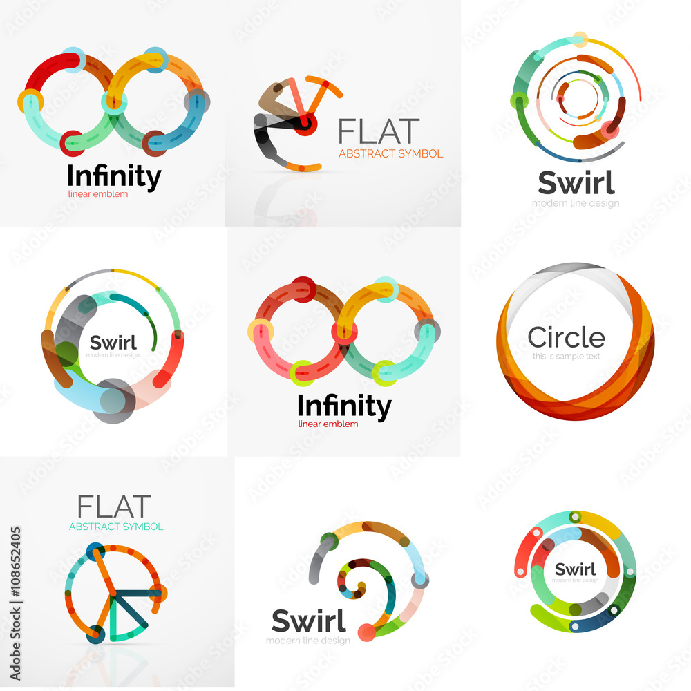 Collection of abstract circle logos