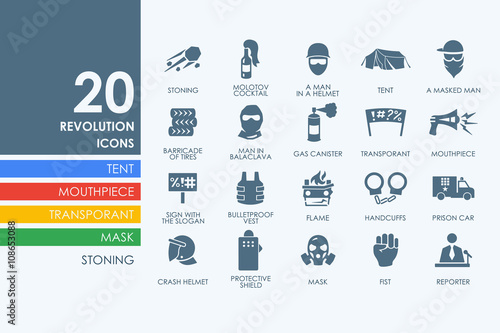 Set of revolution icons