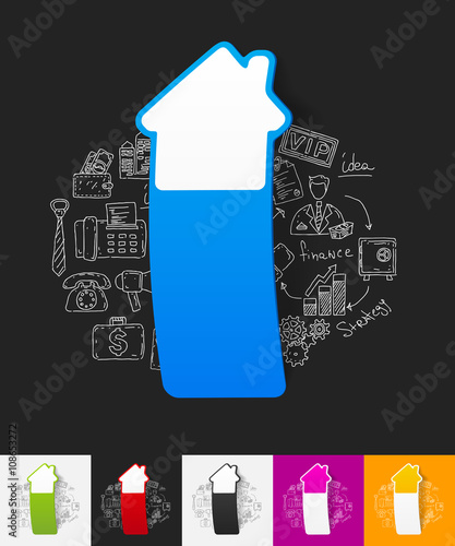 house paper sticker with hand drawn elements