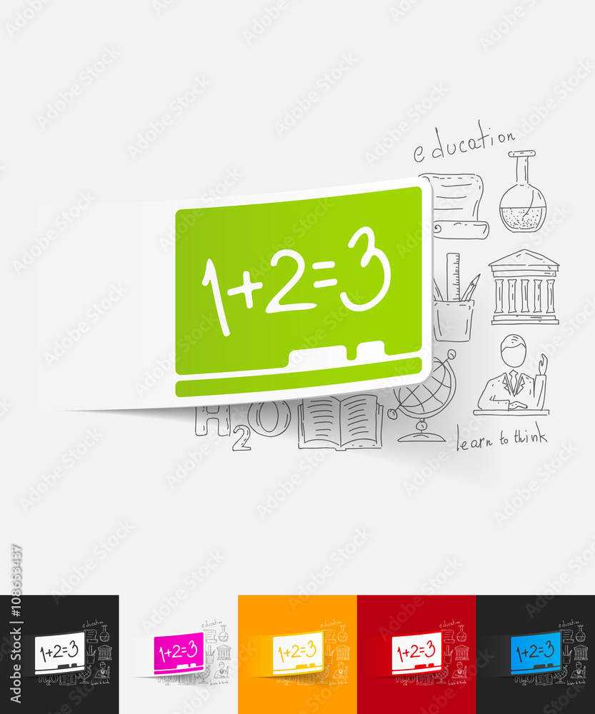 board paper sticker with hand drawn elements board paper sticker with hand drawn elements