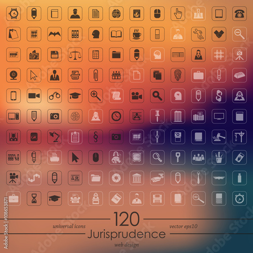 Set of jurisprudence icons