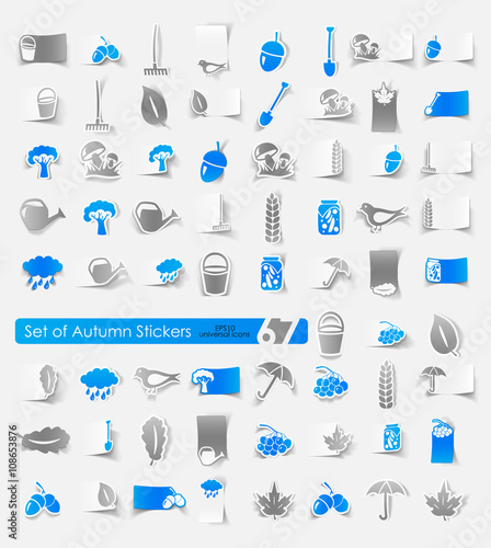 Set of autumn stickers