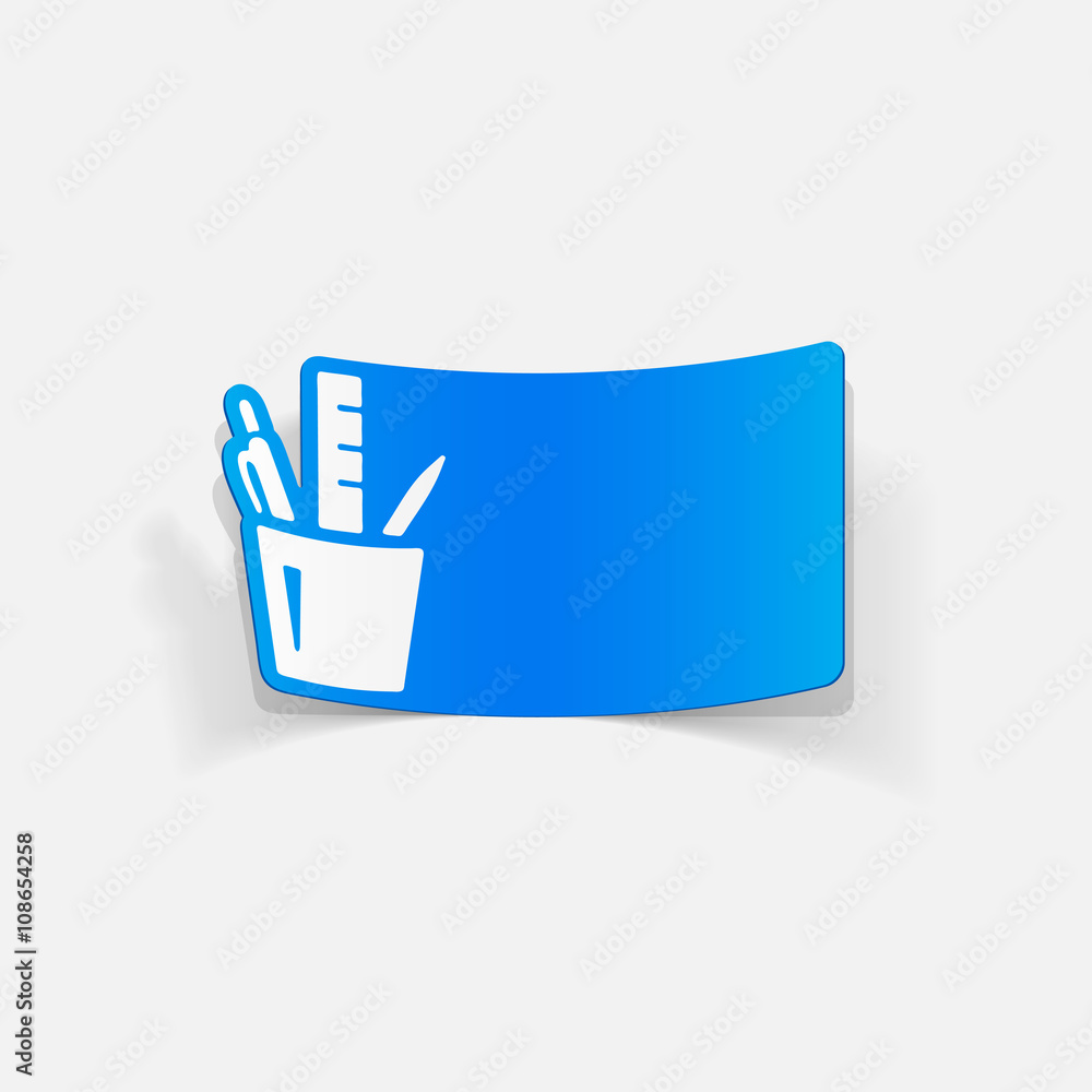 realistic design element: stationery tools realistic design element: stationery tools